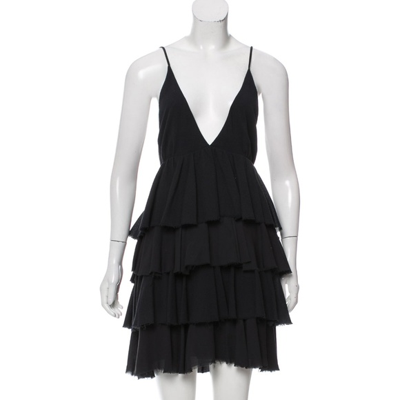 Alice + Olivia Black Tiered Party Dress - Picture 6 of 7